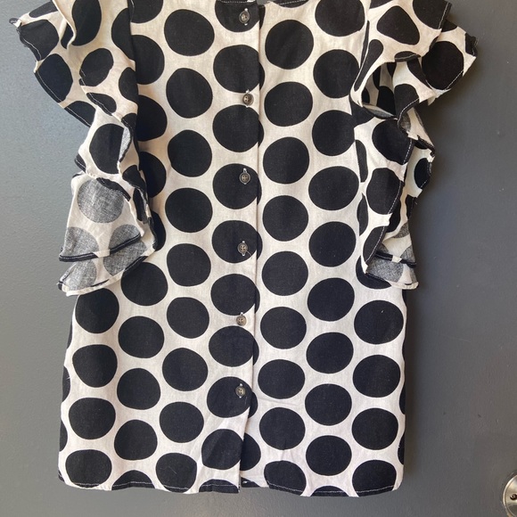 Who what wear black/white polka dot blouse - Picture 2 of 3